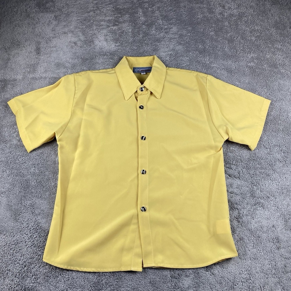 Lavana USA Shirt‎ Buttons Womens 12 Yellow Short Sleeve